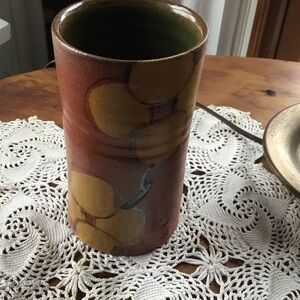 Pottery Vase with Floral Design
